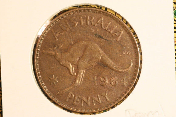 1964 - Y. - Australia Penny - Pealing Error - aUNC