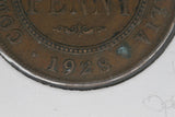 1928  - Australian Penny - Open '2' '8' & Dot at nose (R7) - gF / Verdigris