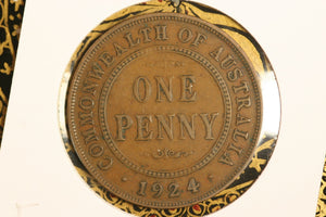 1924 - L - Australia Penny - F / Problem Coin