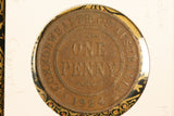 1924 - I - Australia Penny - Indian Obverse - Die Rotation Error - Cleaned - G