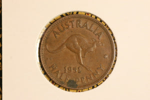 1951 Y - Australian H'Penny - VF - Scrotum / Ghosting Error (R6)