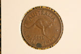 1951 Y - Australian H'Penny - VF - Scrotum / Ghosting Error (R6)