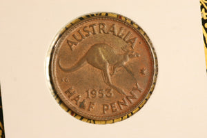 1953 - Australia Halfpenny -Diecracks 'HA' & 'ATIA' - VF