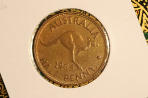 1964 - Australian Halfpenny - Gold Patina - aUNC+