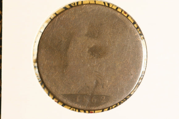 1862 - UK British Penny - Poor