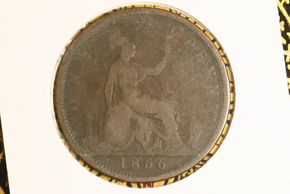 1866 - UK British Penny - VG