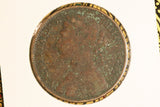 1875 - UK British Penny - Small Date - F / Problem Coin