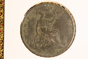 1885 - British Penny - aF / Corrosion