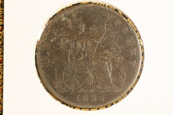 1886 - UK British Penny - VG / Corrosion