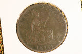 1891 - UK British Penny - VG / Corrosion