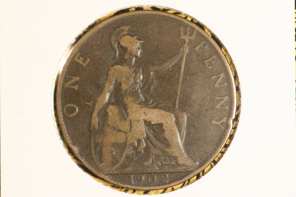 1902 - UK British Penny - gF