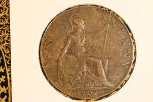 1907 - UK British Penny - aVF / Cleaned