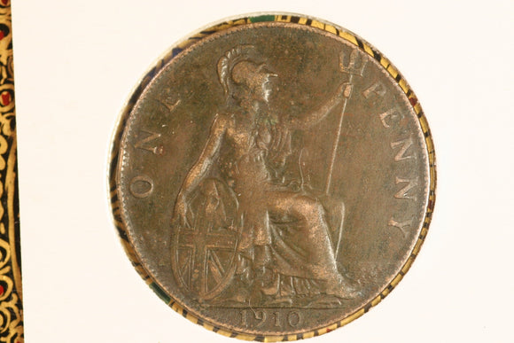 1910  - British Penny - VF.