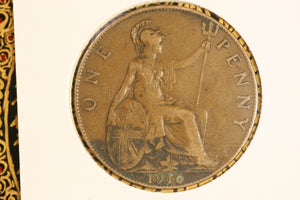 1910 - UK British Penny - gF