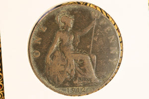 1912 - UK British Penny - F / Grotty