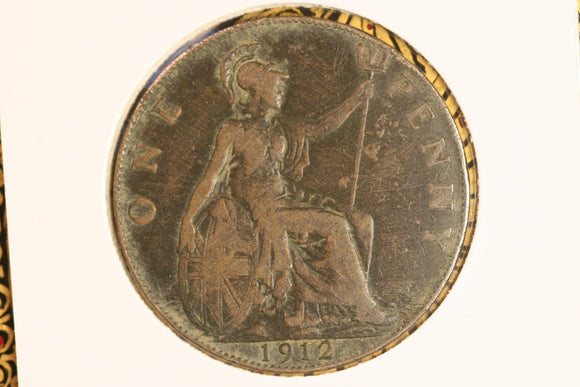 1912 - UK British Penny - F / Grotty