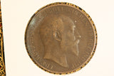 1910 - UK British Penny - F / Spot of Verdigris