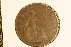 1917 - UK British Penny - aF