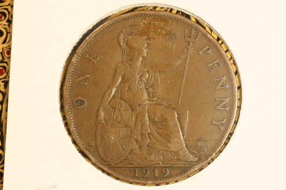 1919 - UK British Penny - gF