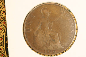 1920 - UK British Penny - F