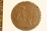 1921 - UK British Penny - Diecrack 'S V DEI G' - aEF