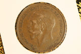 1921 - UK British Penny - Diecrack 'S V DEI G' - aEF