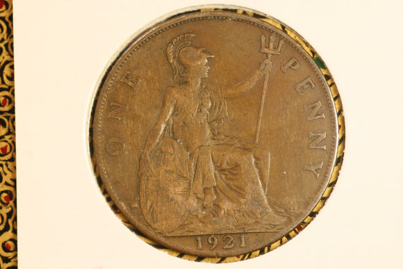 1921 - UK British Penny - aVF