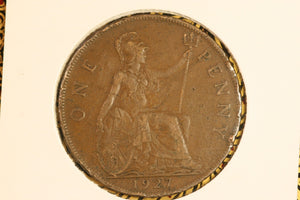 1927 - UK British Penny - VF / Problem Coin