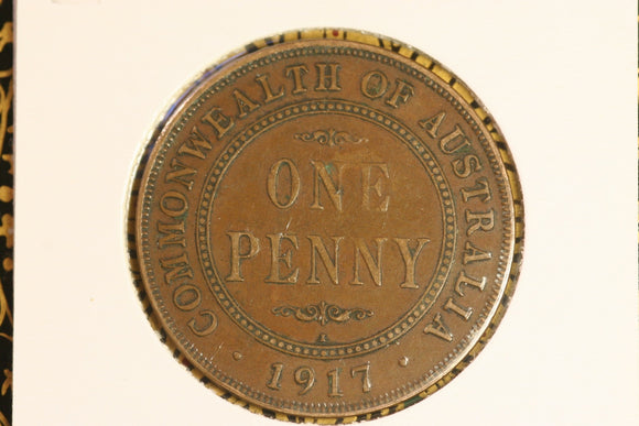 1917 - Australia Penny - aVF / Grotty