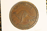 1944 - Y. - Australia Penny - Pealing Error on Bust - VG