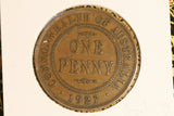 1927 - Australian Penny - Pealing Errors near Bust - gF