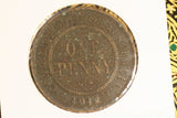 1912 - Australian Penny - Reverse Corrosion - VF