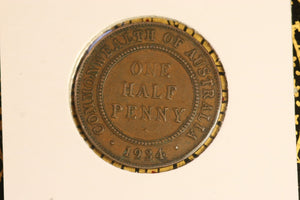 1934 - Australia Halfpenny - gF