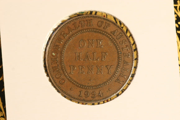 1934 - Australia Halfpenny - aEF