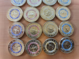 2021 - Australia - 2 Dollar Coins * 20 - The Wiggles - 5 Full Sets - gEF / aUNC