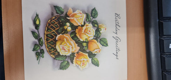 1980s Vintage Popup 3D Birthday Card - West Germany - Ilo - Roses