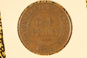 1922 - L - Australia Penny - London Obverse - aVF