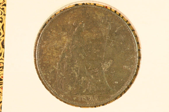 1895 - UK British Penny - 2mm - Corrosion / F