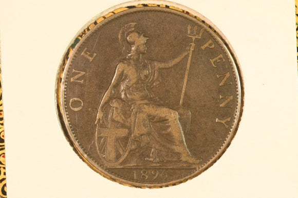 1896 - UK British Penny - gVF