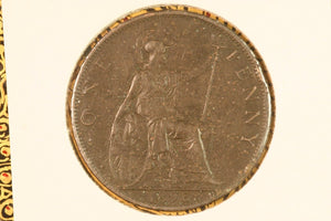 1896 - UK British Penny - EF / Corrosion