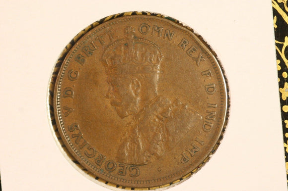 1927 - L - Australian Penny - Diecrack thru GEORGIVS - aF