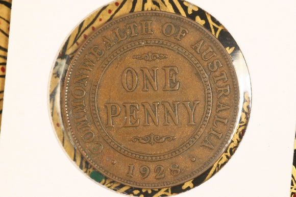 1928 - Australia Penny - Open 'OMN' - F