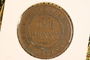 1929 - L - Australia Penny - aVF / Rim Bump