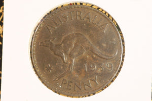 1939 - Australia Penny - VF / Spot Verdigris