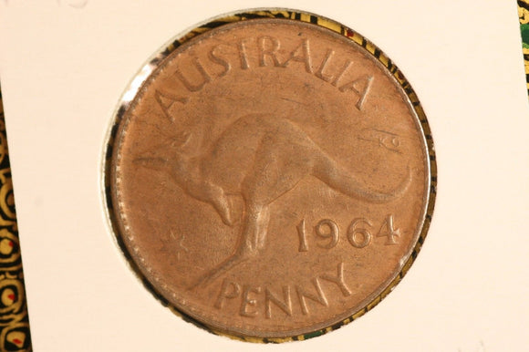 1964 - Y. - Australian Penny - Slanted 6 (R5) - aUNC