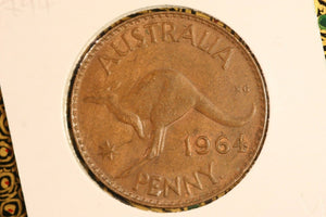 1964 - Y. - Australia Penny - Slanted 6 (R5) - aUNC