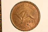 1952 - M - Australia Penny - Good Natural Lustre - Spot Verdigris - aUNC