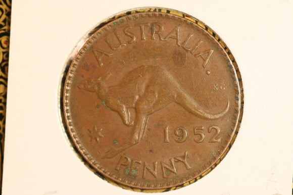 1952 - A. - Australia Penny - B63A - gF / Problem Coin