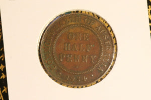 1934 - Australia Halfpenny - VF / Problem Coin