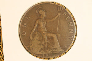 1913 - UK British Penny - F